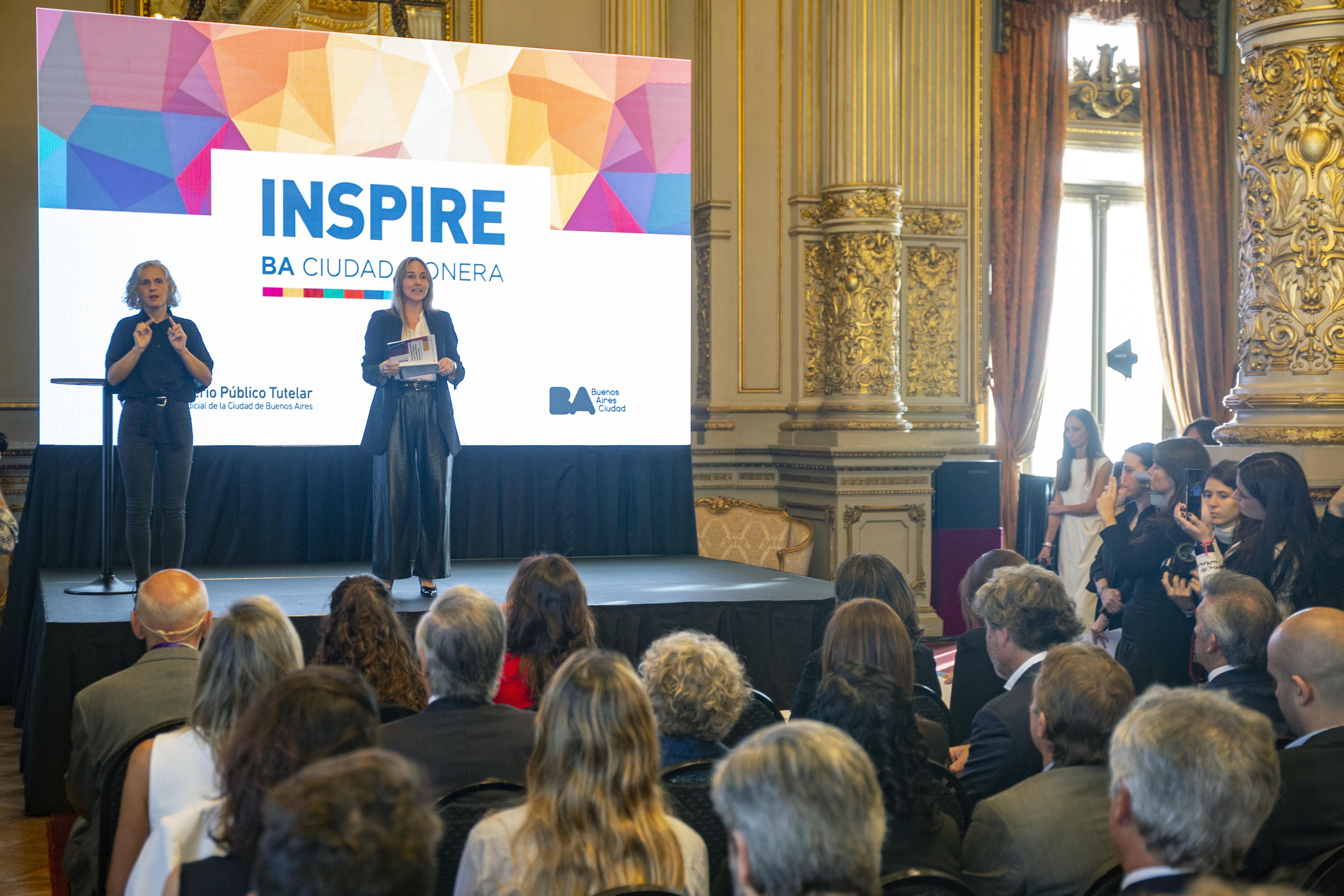 Presentación del Plan Integral INSPIRE BA en el Salón Dorado del Teatro Colón.