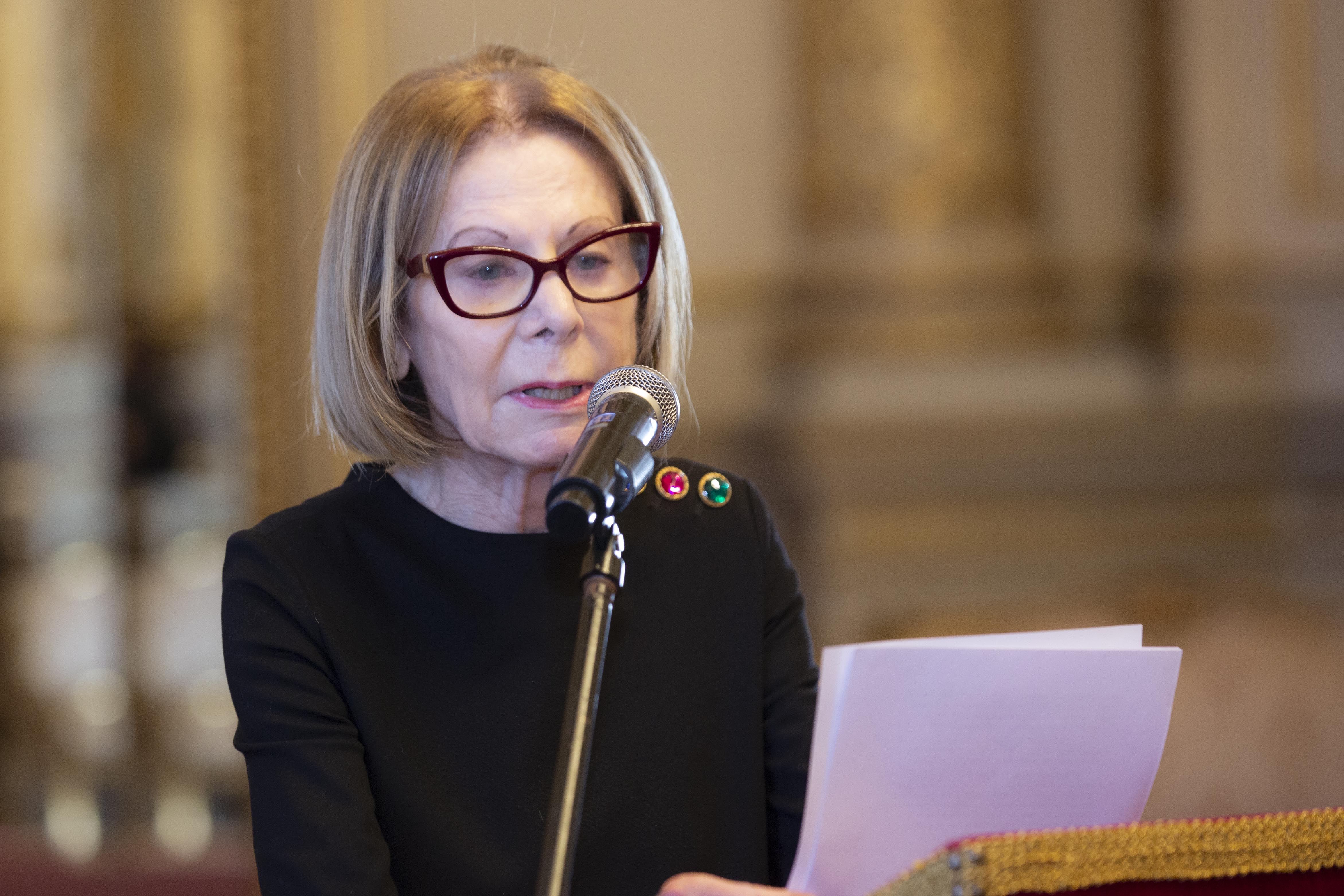 La Presidente Inés M. Weinberg durante el discurso de apertura en el 20 aniversario del Colegio de Magistrados, Integrantes del Ministerio Público y Funcionarios del Poder Judicial de la Ciudad Autónoma de Buenos Aires