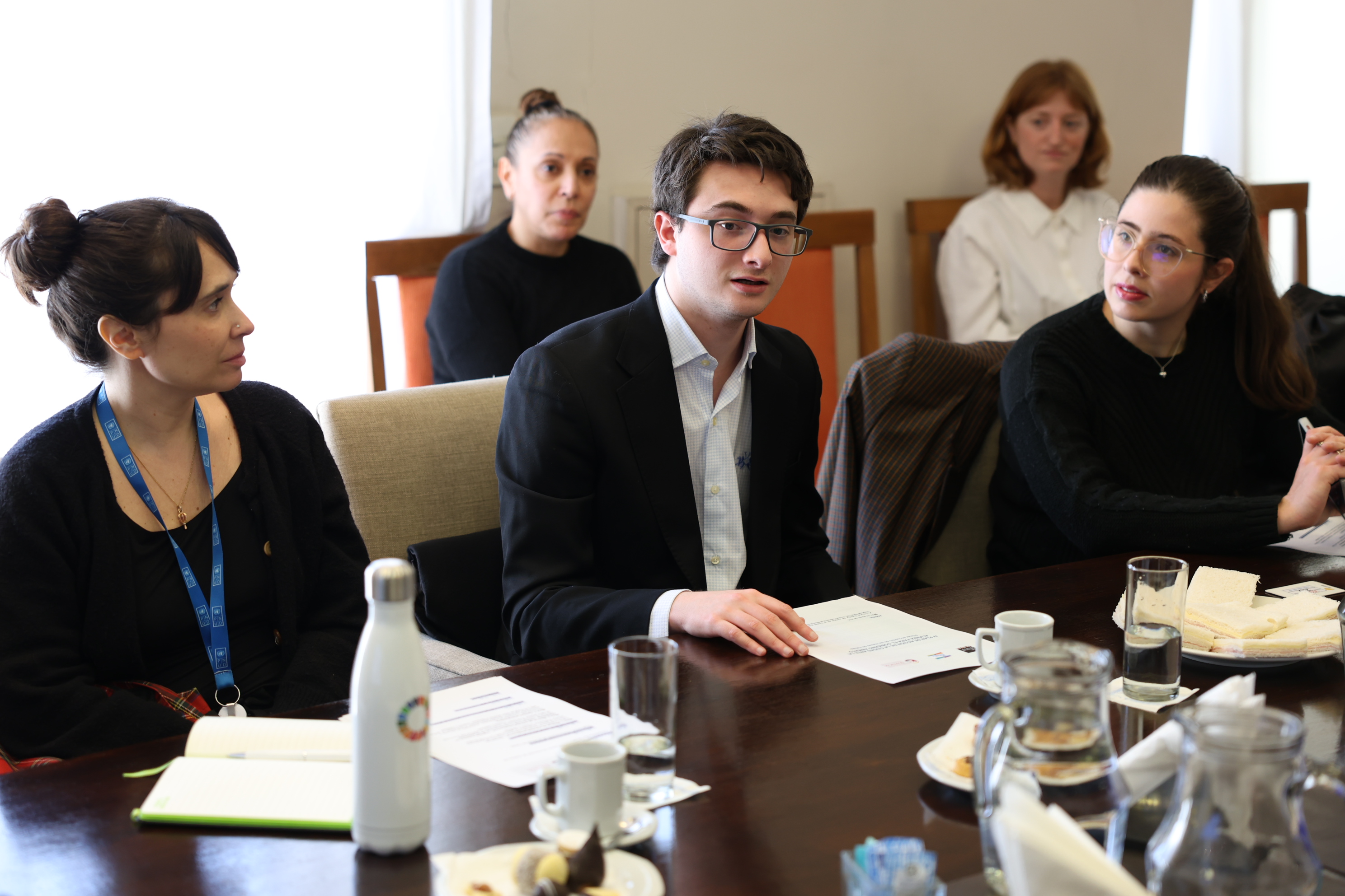 Ana Pichón Riviere, PNUD; Ezequiel Rowinski, Poder Ciudadano; Micaela  Giubilato, INECIP. Al fondo: Paola Godetti, Francisca Menchacabaso Vecere del TSJ