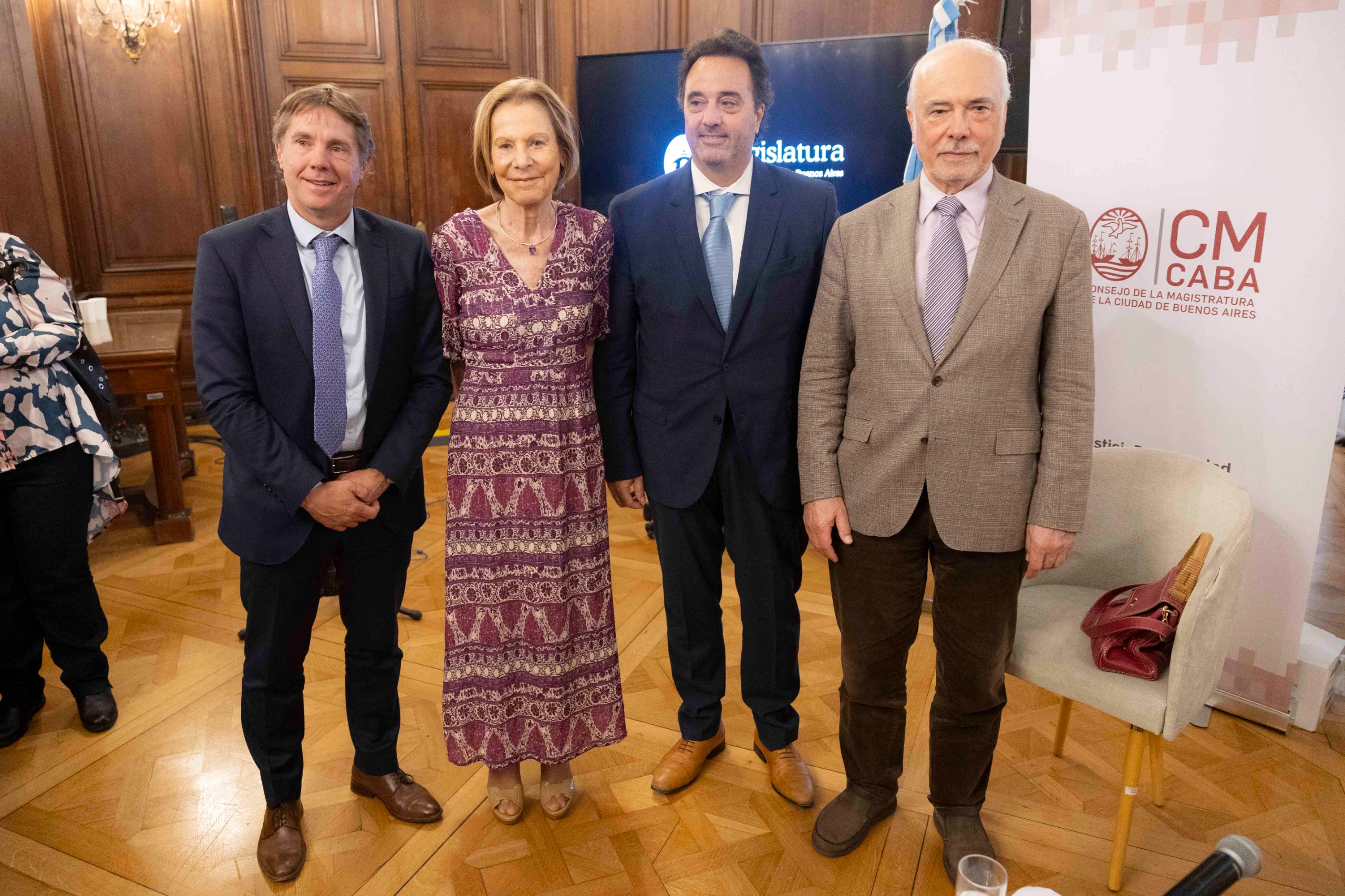 De izq. a der: Gabino Tapia, ministro de Justicia de la Ciudad de Buenos Aires; Inés M. Weinberg, presidente del Tribunal Superior de Justicia; Marcelo Meis, consejero de la Magistratura, y Luis Francisco Lozano, juez del Tribunal Superior.